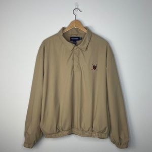 Vintage Polo Ralph Lauren Golf Shield Windbreaker XL Khaki Snap Button